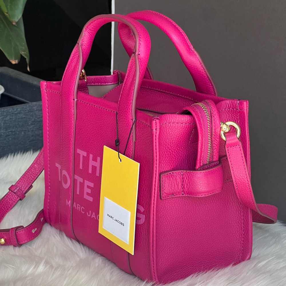 💰SOLD - H009L01SP21 - Marc Jacobs The Leather Small Tote Bag - Picture 3 of 15